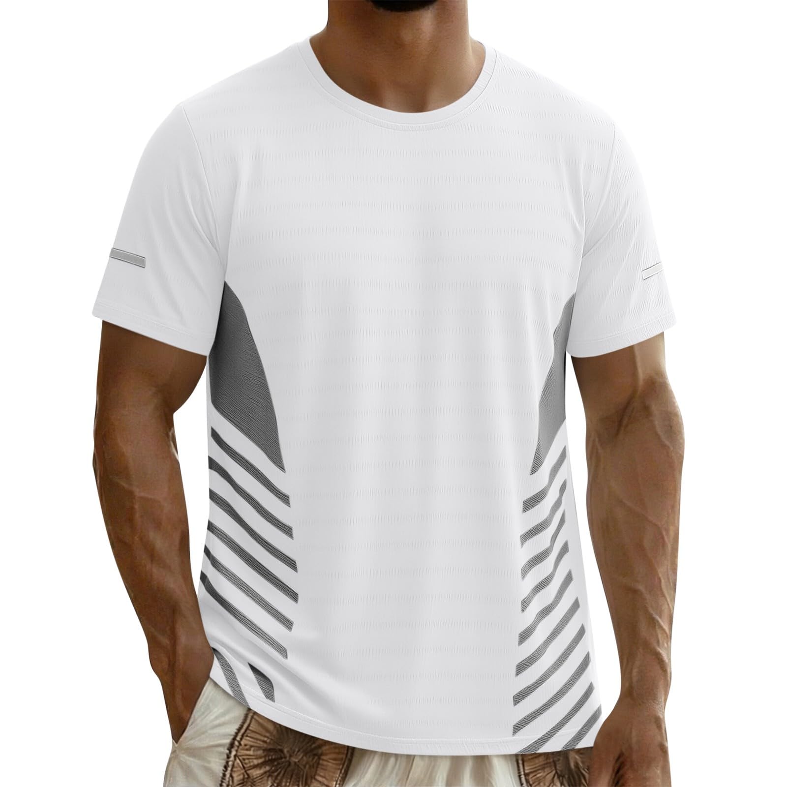 Mens T-Shirts Workout Shirts Casual Short Sleeve Athletic Quick Dry T-Shirt Lightweight Cooling Gym Running Fit Tops — view 9