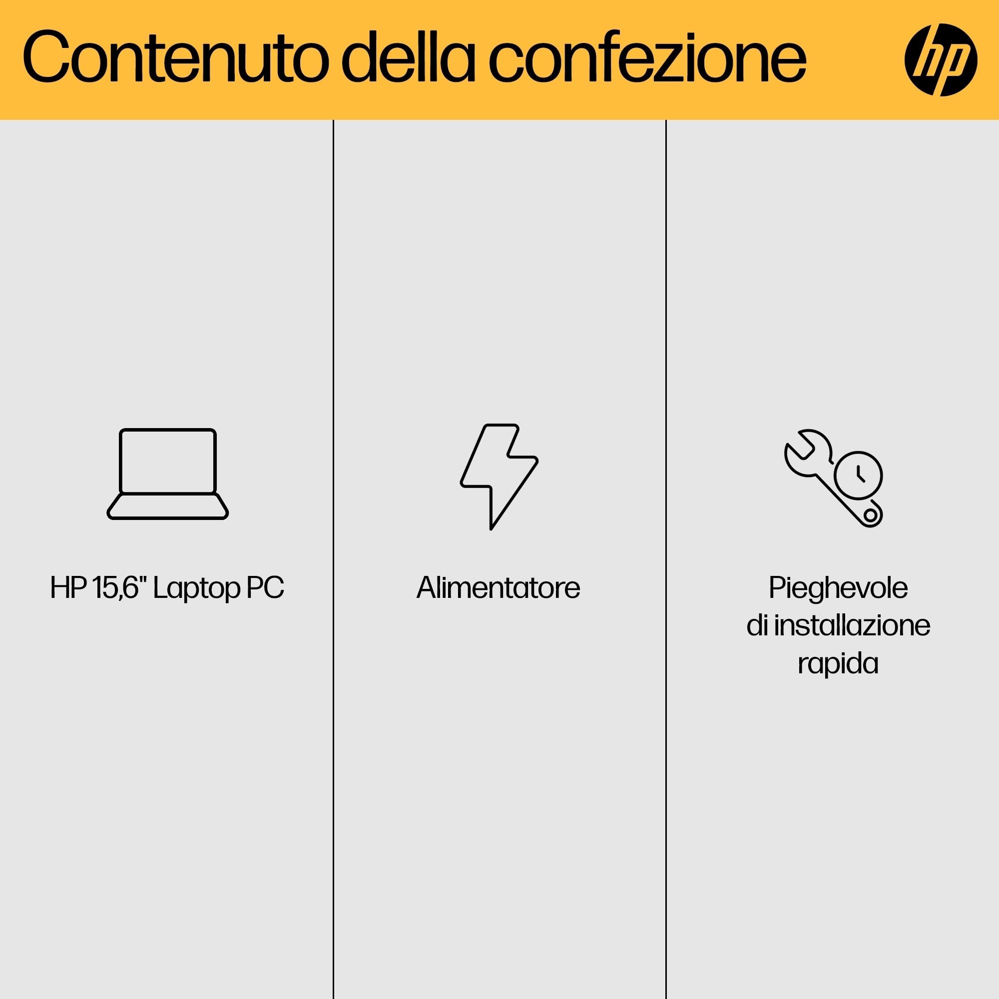 HP Laptop 15-fc0019sl, PC Portatile 15", Display 15.6" FHD Antiriflesso, Notebook, AMD Ryzen 7 5825U, 16GB RAM, 1TB SSD, AMD Radeon, Windows 11, Computer Portatile, Argento, QWERTY