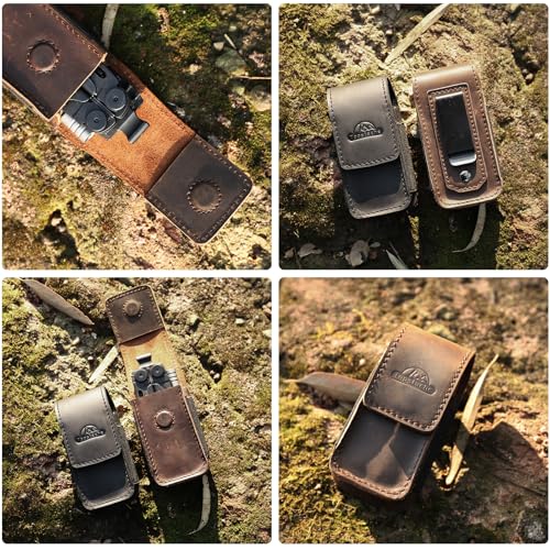 Image of Topstache Leather Multitool Sheath - Belt Clip Multitool Holster for Leatherman - Leather Tool Pouch - Multi Tool Case Sheath for Belt - Magnetic Closure Pocket EDC Organizer, M,DarkBrown
