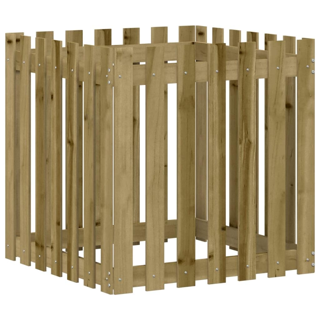 Holz-Pflanzkübel 70x70x70 cm Kiefernholz kesseldruckimprägniert großer Blumentopf im Latten-Design langlebig & witterungsbeständig für Garten Balkon & Terrasse