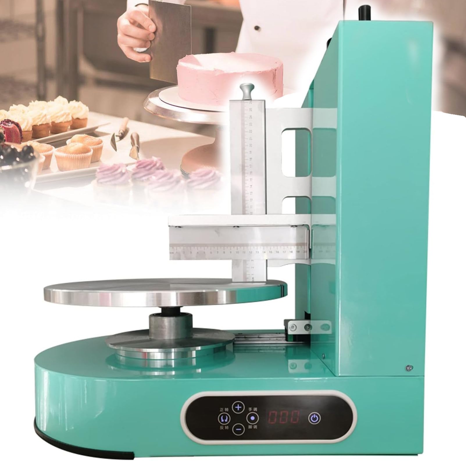 Backen Geburtstag Kuchen Werkzeuge Runde Kuchen Creme Verteilen Beschichtung Füllmaschine Kuchen Brot Creme Dekoration Streuer Glättung Maschine,Green