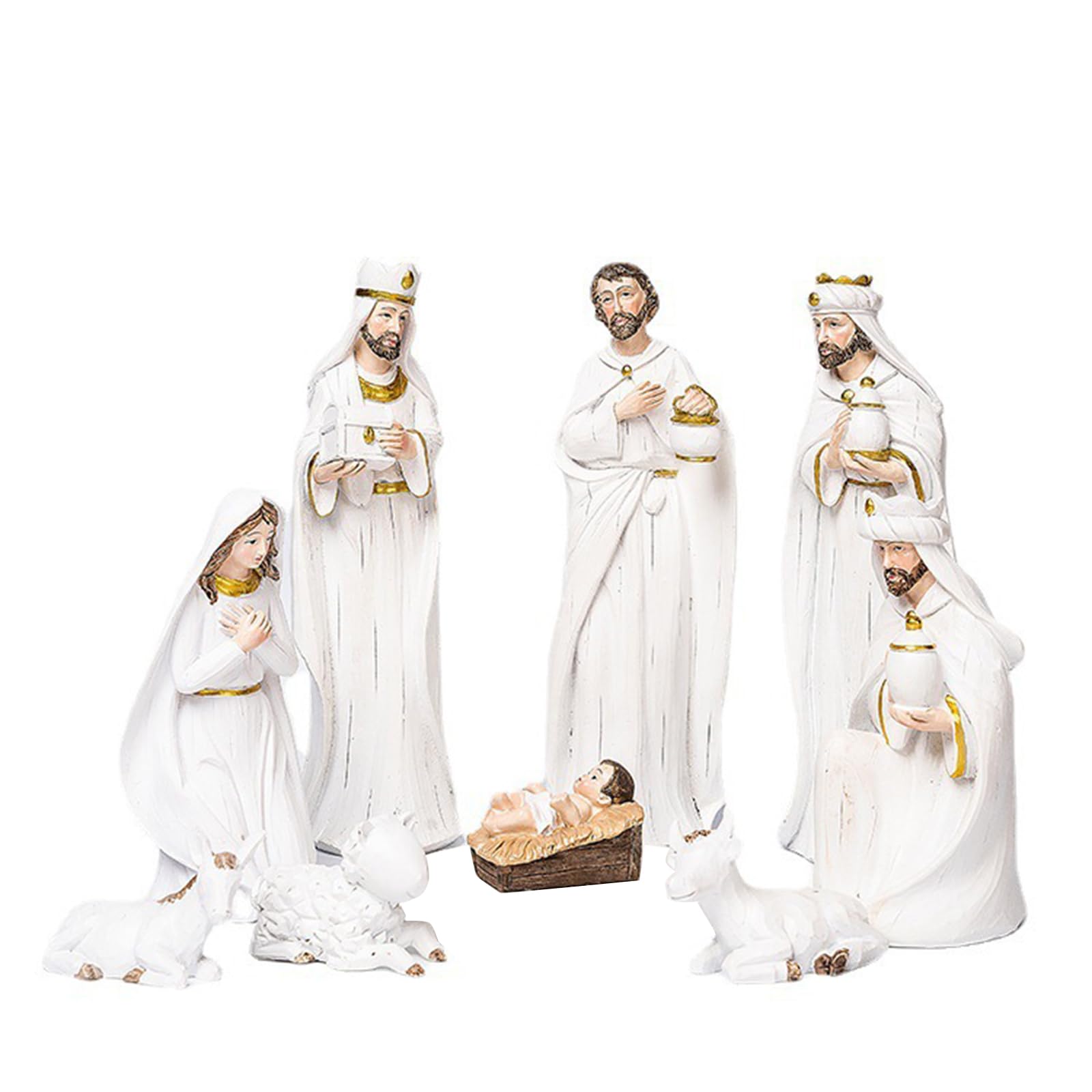 Amazon.com: HOHXFYP Nativity Set, 9 Piece Resin Manger Nativity