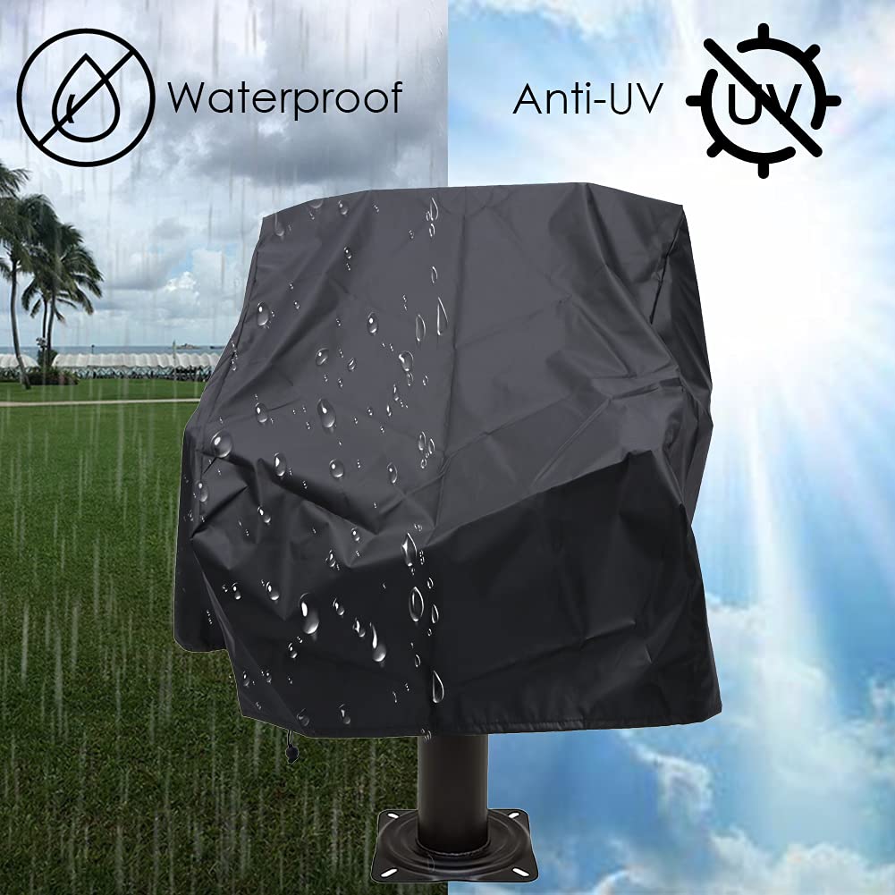 COOSOO Lot De 2 Housses Siège Bateau Imperméables 420D Oxford - Protection UV & Intempéries 65x65x120 Cm Noir
