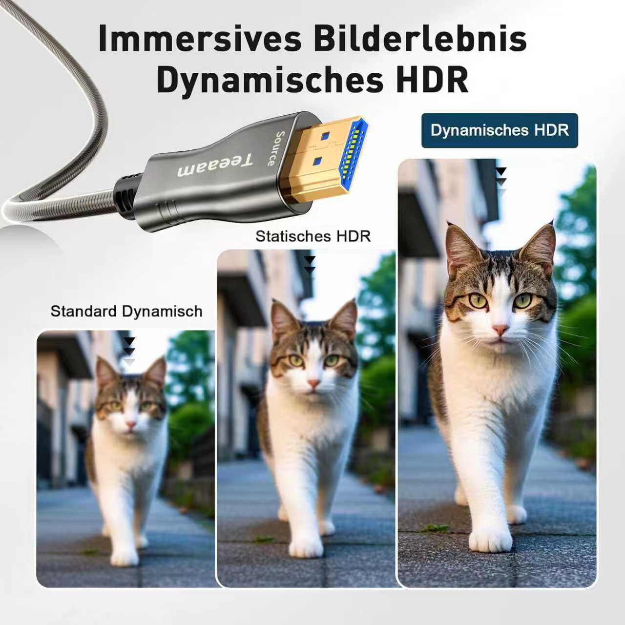 Cable de fibra óptica 8K 150M HDMl 2.1 8K @ 60HZ4K @ 120Hz Ultra HD HDMI AOC cable de alta velocidad 48 Gbps compatible con Dolby Horizon/HDCP2.2 y 2.3/eARC revestimiento de metal de transmisión de