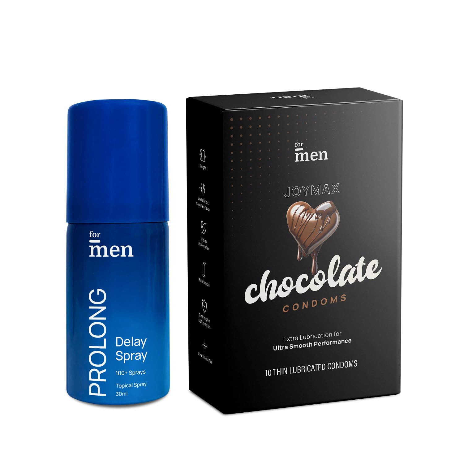 formen JOYMAX Love Kit | Dotted Chocolate Flavor Condoms -10 Count and Prolong Spray - 20 g | Honeymoon Gift for Couples-picture-32