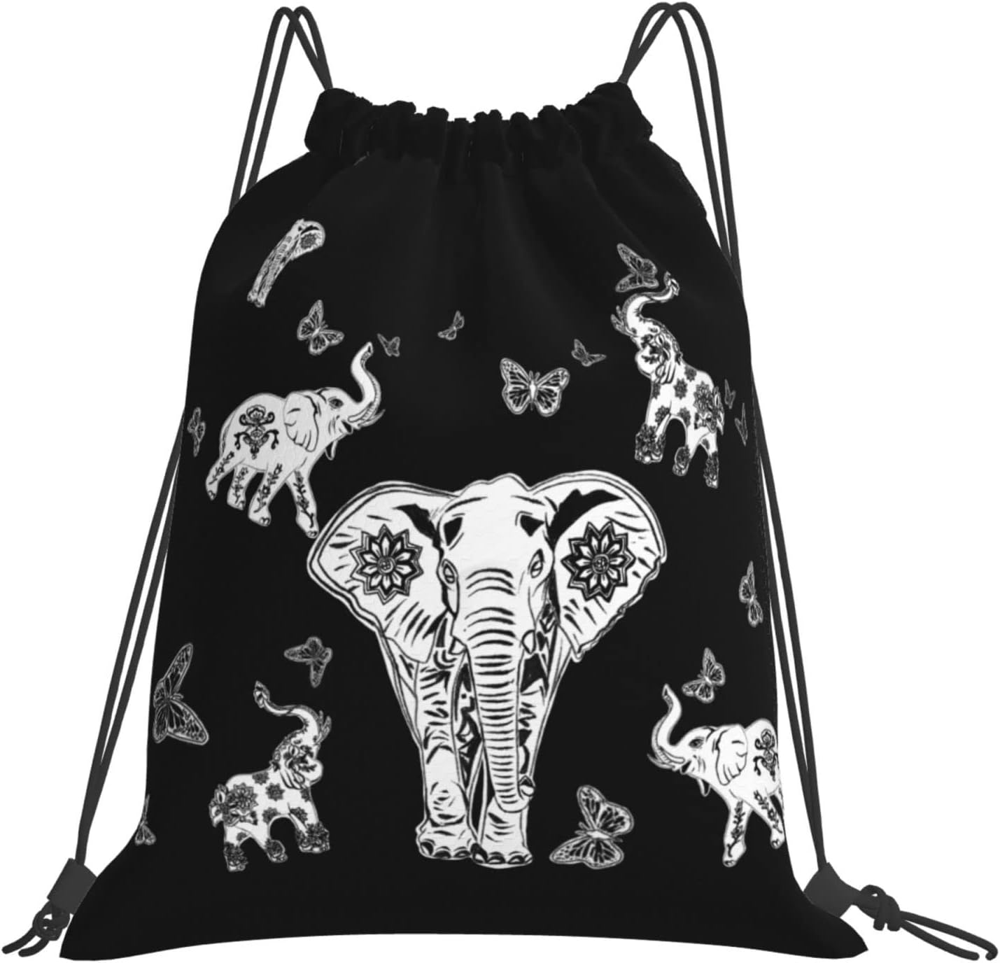 Ohiokwei Elephant Drawstring Bags,Backpack Bag Sport Gym