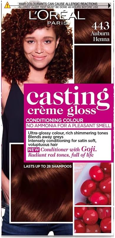 Loreal Casting CRÉME GLOSS SEMI PERMANENT HAIR DYE COLOR AUBURN 443 Loreal Casting CRÉME GLOSS SEMI PERMANENT HAIR DYE COLOR AUBURN 443