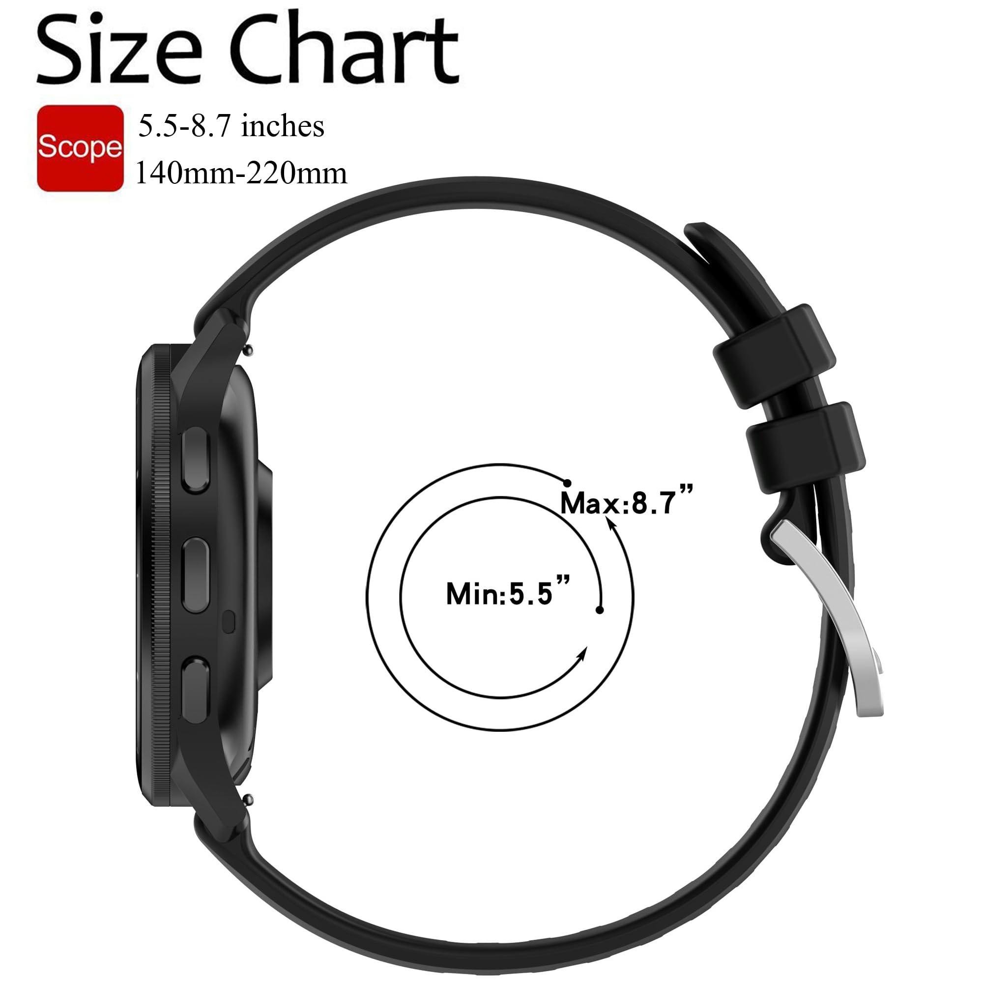 Correa para Garmin Venu 3S, correa de repuesto de silicona suave para Garmin Venu 4 de 41 mm, Vivoactive 4S, Vivomove 3S, Forerunner 255S, Forerunner 265S (sin rastreador)