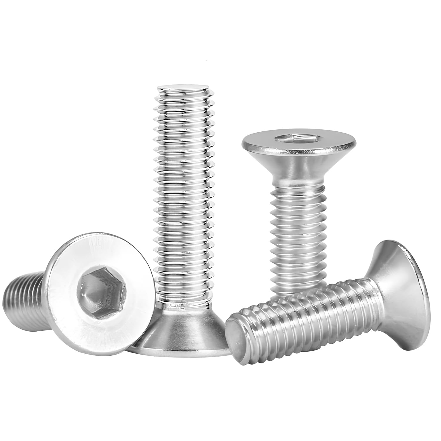 M6 Screws,M6x25mm Flat Head Socket Cap Screws, M6-1.0x25mm Countersunk Head Bolts,18-8 Stainless Steel Screw and Bolt,Machine Blot,Allen Socket Drive,