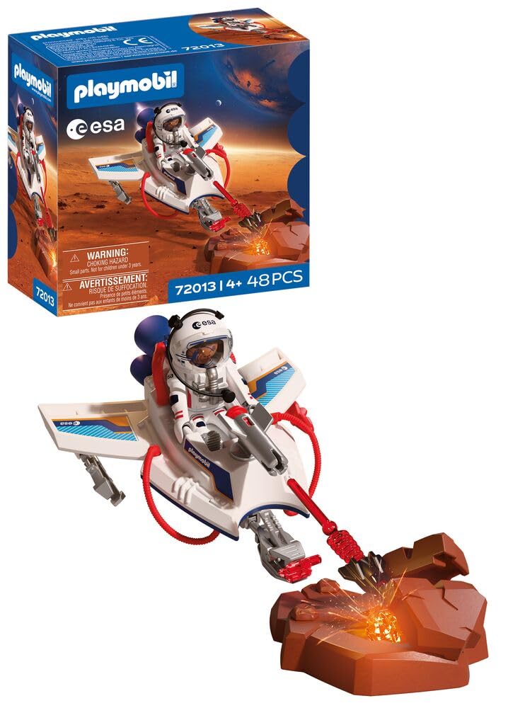 Playmobil Space ESA Space Glider, Astronaut - Flying Vehicle with Shooting Function and Grabber Arm, Space Exploration in the Children's Room, Toy Set, Fun for Children Ages 4plus, 72013