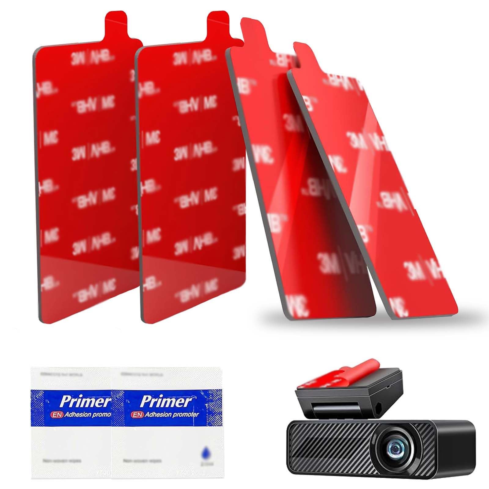4Pcs Double Sided Tape for Dash Cam, 2.83"x1.42" Rectangular Double-Sided Adhesive Pads, Heavy Duty Double Sticky Tape for Camera Holders