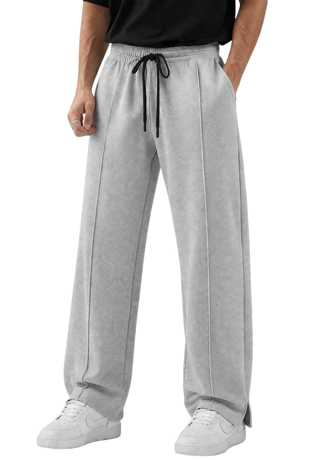 ENDEAVOUR WEAR Men’s Baggy Oversized Track Pants | Premium Cotton Rich Fabric | Straight Loose Fit Non-Cuffed | Gym, Streetwear & Casual Comfort Track Pants Lounge Pants