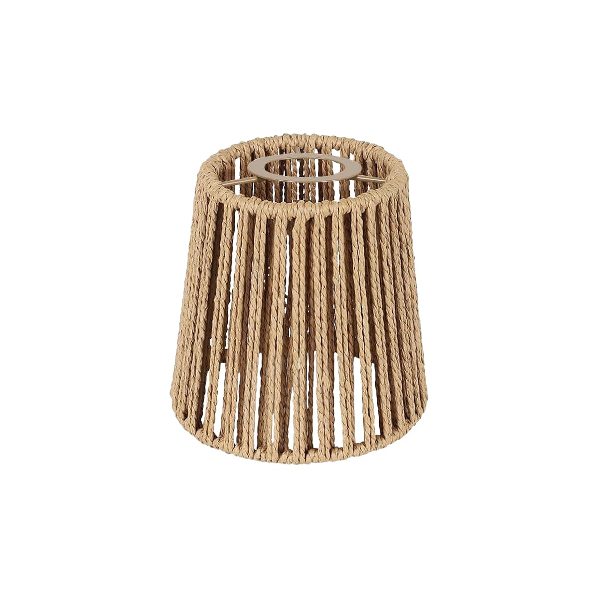 Paralume Boho In Rattan E27 – Piccolo, Intrecciato, Per Lampade Da Tavolo E Sospensione, Con Anello E14
