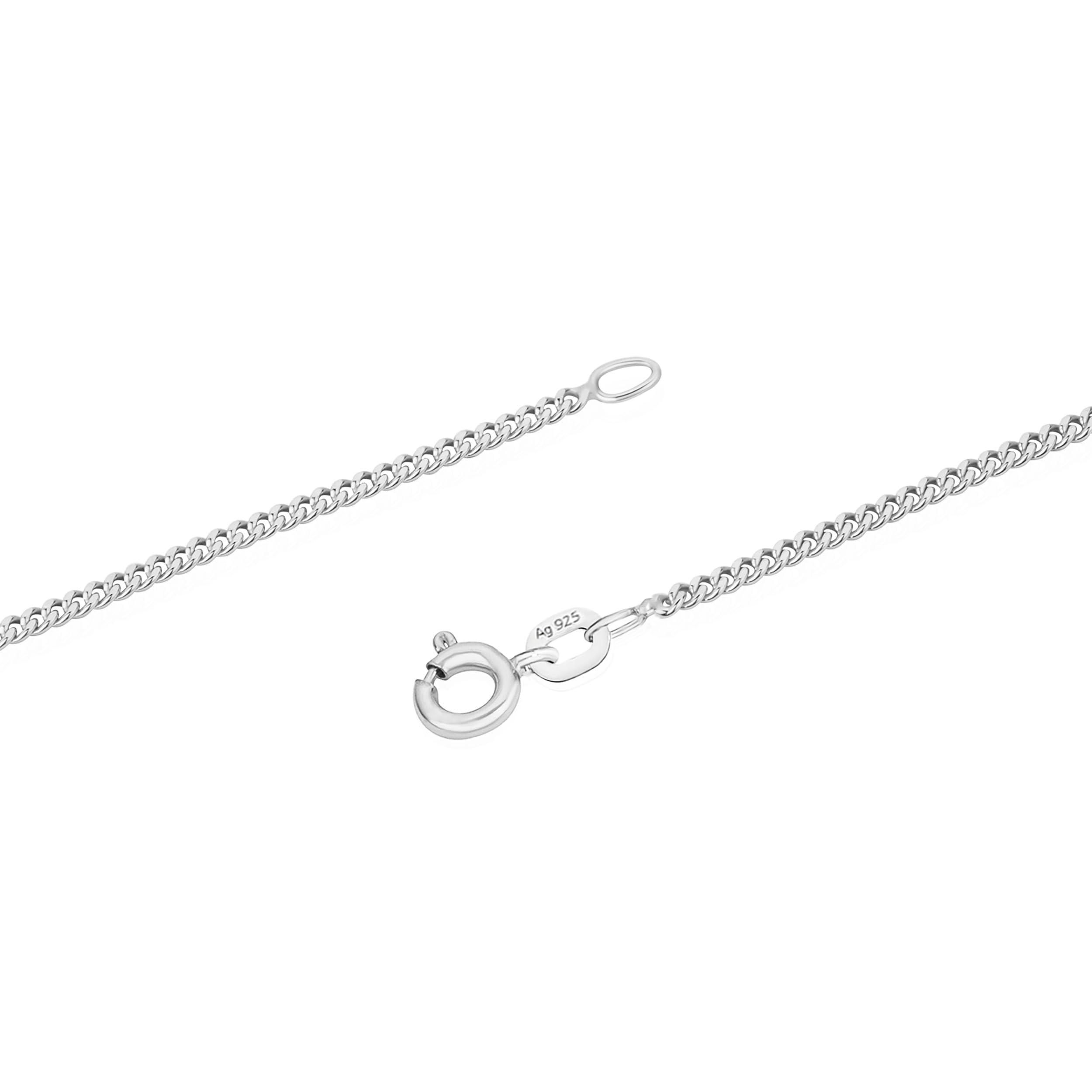 NKlaus Cadena de plata de ley 925 – Cadena de plata de ley para hombre y mujer – Cadena diamantada – 1,7 mm de ancho