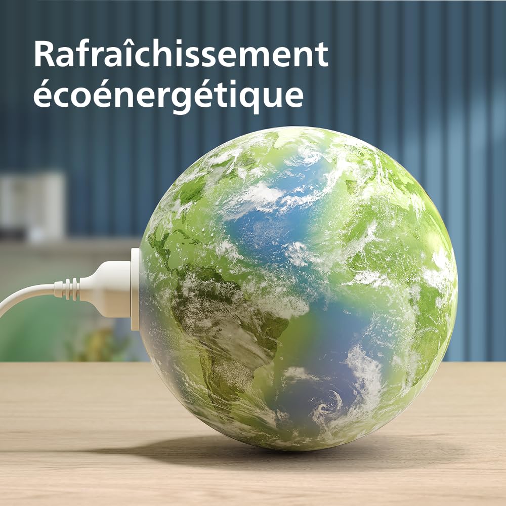 PHILIPS Ventilateur sur pied Série 1000 - Puissant et silencieux, 38 dB, Hauteur réglable, Inclinable et rotatif, Minuterie, Blanc (CX1220/00)