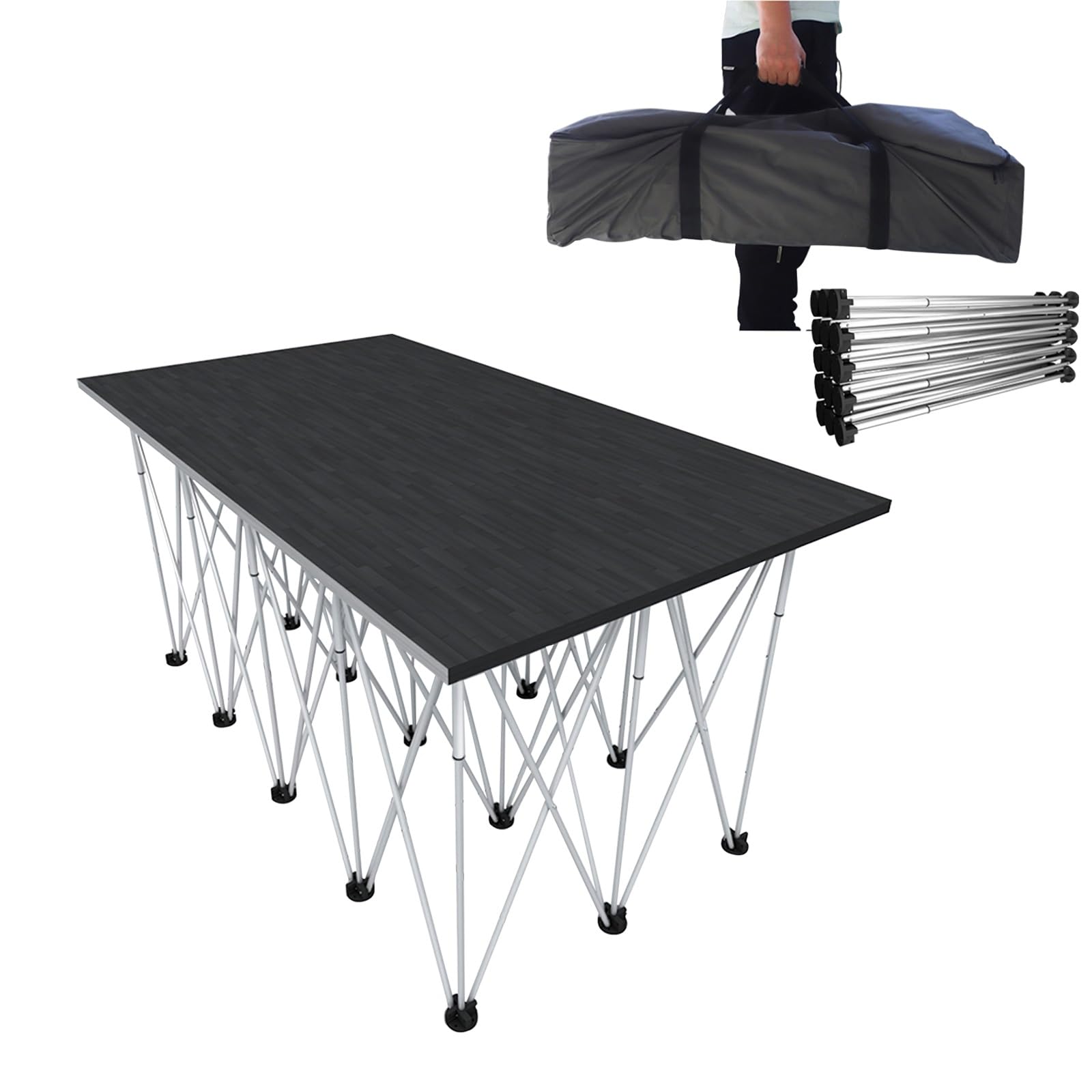 ROFBIHG Supporto da Lavoro Portatile, Basi per Tavolo a Ragno Pieghevoli, Supporto per Cavalletto con Borsa per Cantieri Edili e Lavorazione del Legno, Supporto per Cavalletto(12 legs)