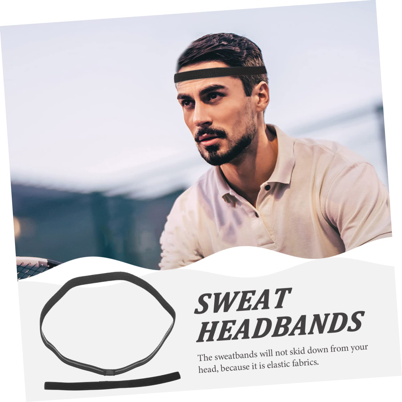 8 Piezas Diadema Deportiva Antitranspirante De Los Hombres Cintas Elásticas para El Cabello De Mujer Diademas Blancas Venda Multifunción Poliéster Accesorios para El Cabello Perder