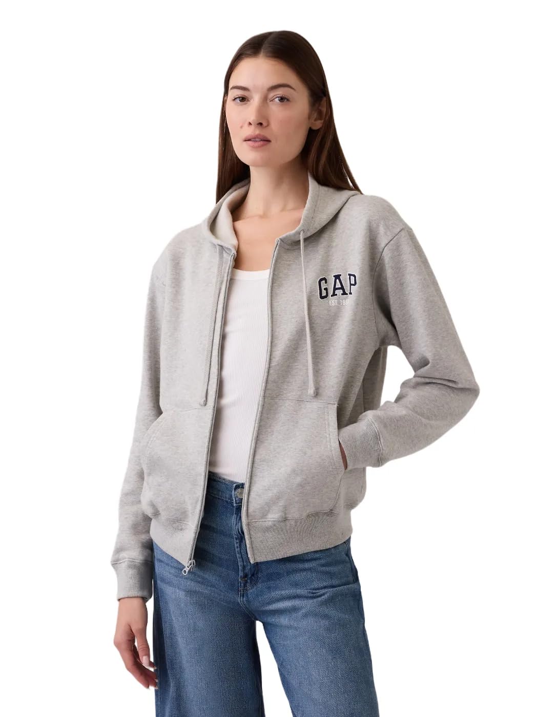 GAP Women's Est. 1969 Hooded Logo Full Zip