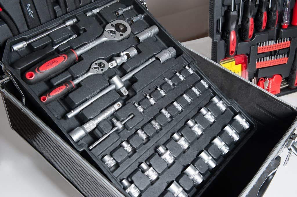 SCHUSTER CASSETTA ATTREZZI PORTAUTENSILI SET LAVORO 186 PZ COMPLETA VALIGIA TROLLEY KIT UTENSILI
