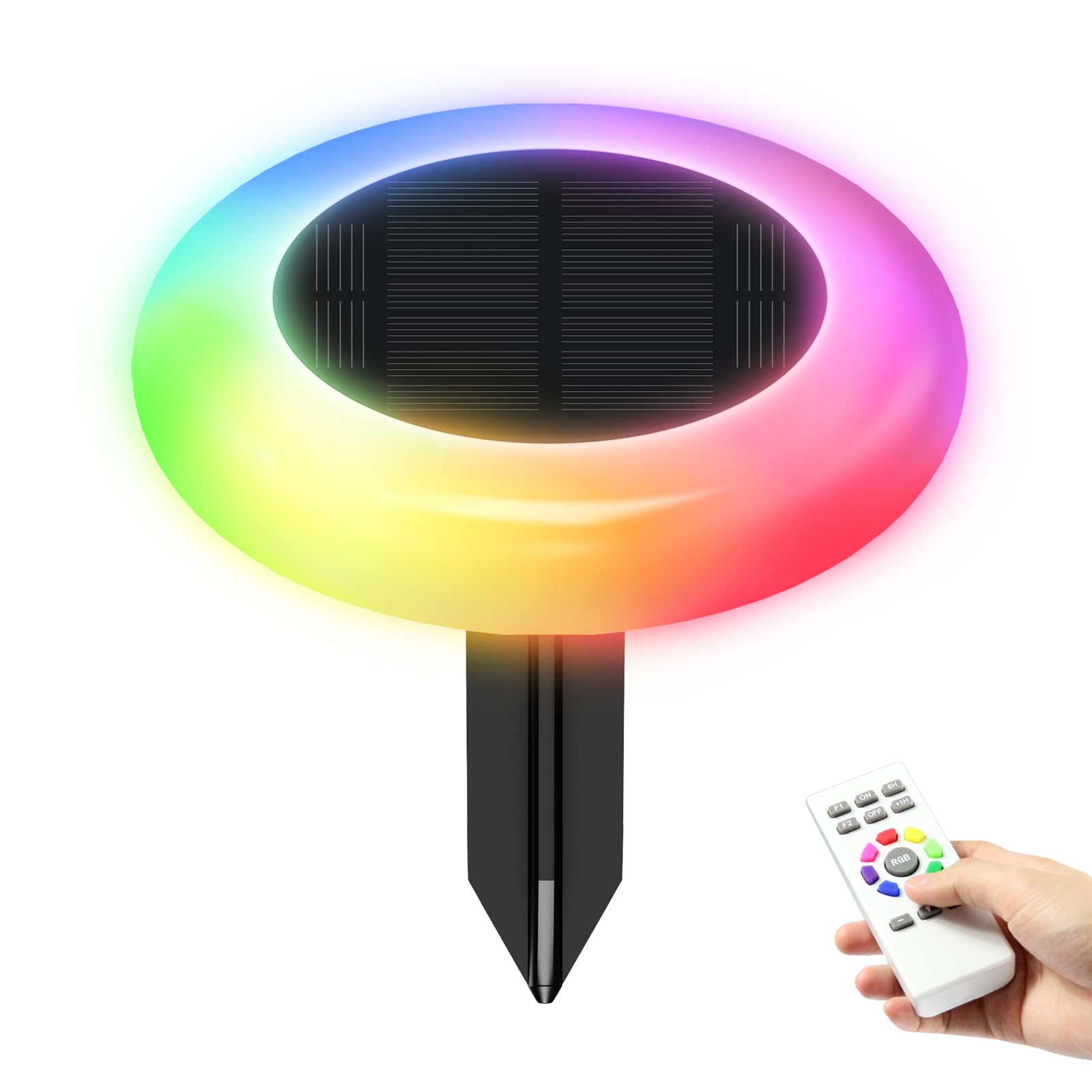 Luces solares para exteriores que cambian de color, luces solares coloridas de jardín para exteriores, luces solares multicolor para camino, encendido/apagado automático, impermeables, luces solares