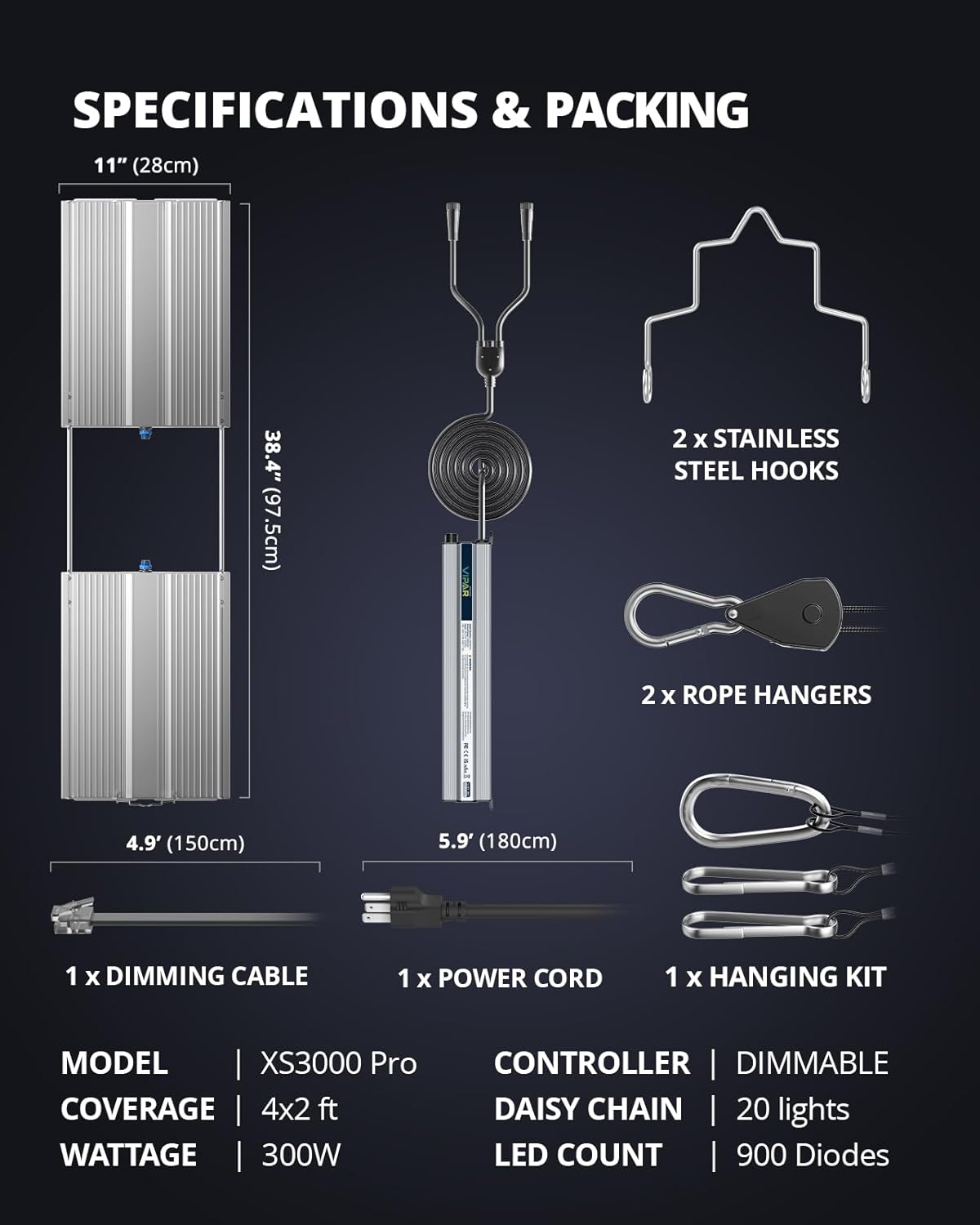 VIPARSPECTRA XS3000 Pro Package Contents