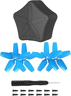 Avata Propellers Hard Case for DJI Avata FPV Drone Pro-View Fly Smart Combo 2925s Propeller Guard Prop Blades Accessories Protector Replacement 2 Pairs (Blue Tips+Case)