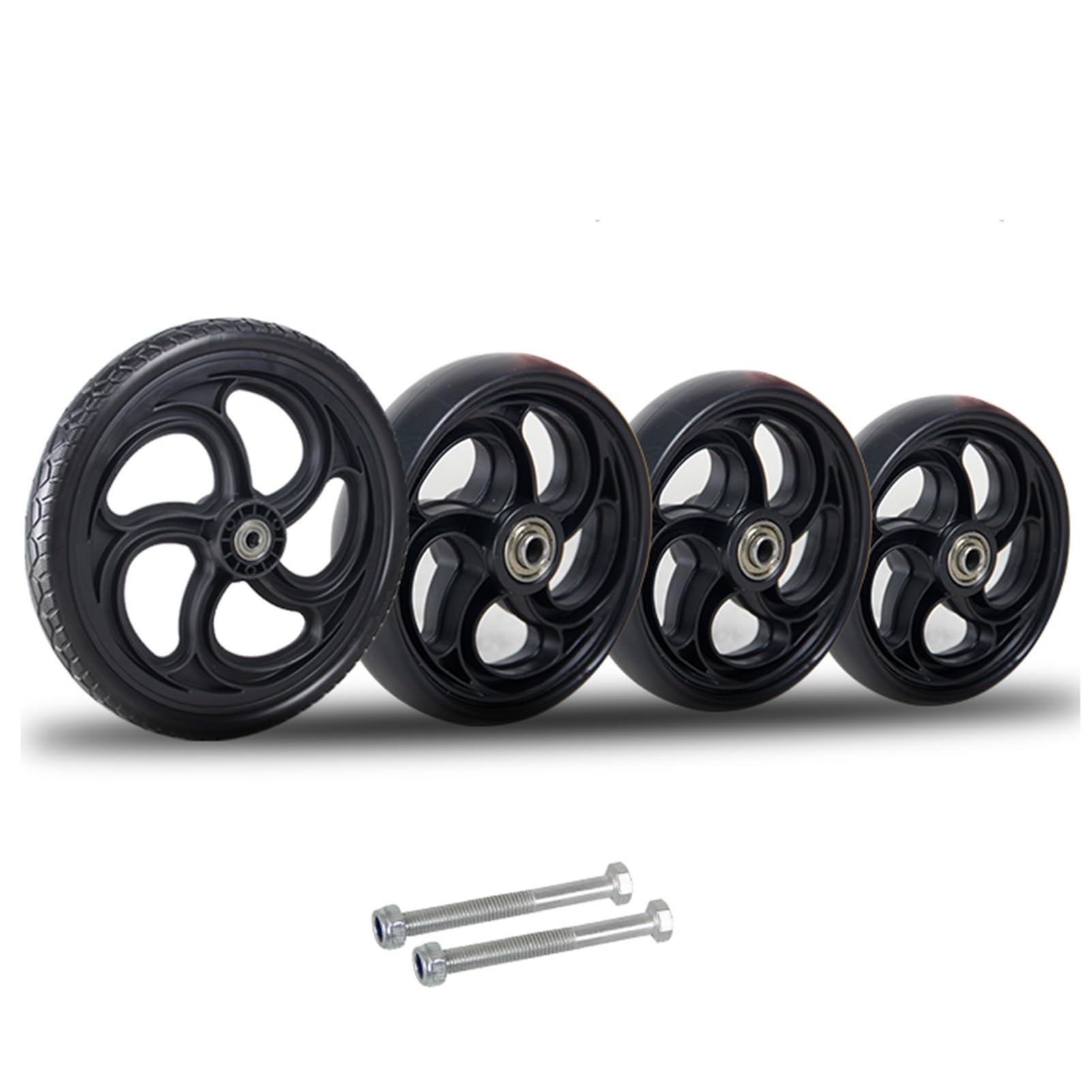 Ruedas para Sillas de Ruedas Rueda de Repuesto de 5/6/8 Pulgadas para Andador en Silla de Ruedas, Ruedas Delanteras para Silla de Ruedas Ruedas con Andador Ruedas Antideslizantes Negras, 2 C