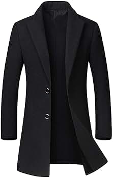 新品未使用★maturely Douchu Top Coat黒 chouyatou Men's Mid-Length Single Breasted Wool Blend Top