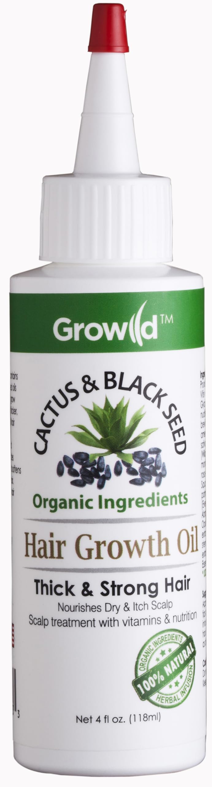 By Natures Growild Cactus & Black Seed Hair Growth Oil 4.0 Fl Oz (Pack of 1)
