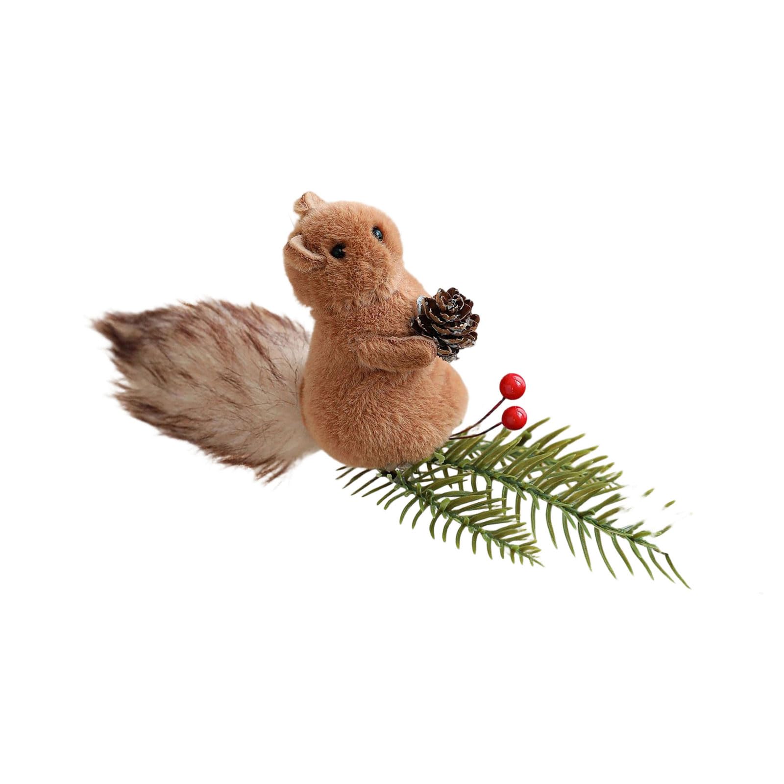 Zbiianxer A Miniature Squirrels Plush Ornament Branch Pendant Christmas Tree Hanging Decoration For Bedroom Plush Squirrels Ornament
