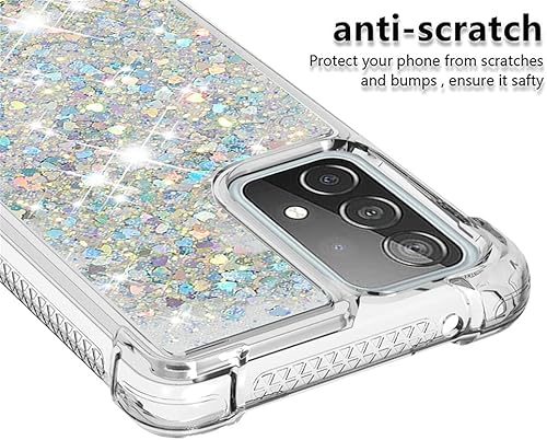 Miniatura 4 de Funda compatible con Samsung Galaxy A52 5G, con purpurina líquida, linda funda transparente para teléfono, flotante, arena movediza, a prueba de