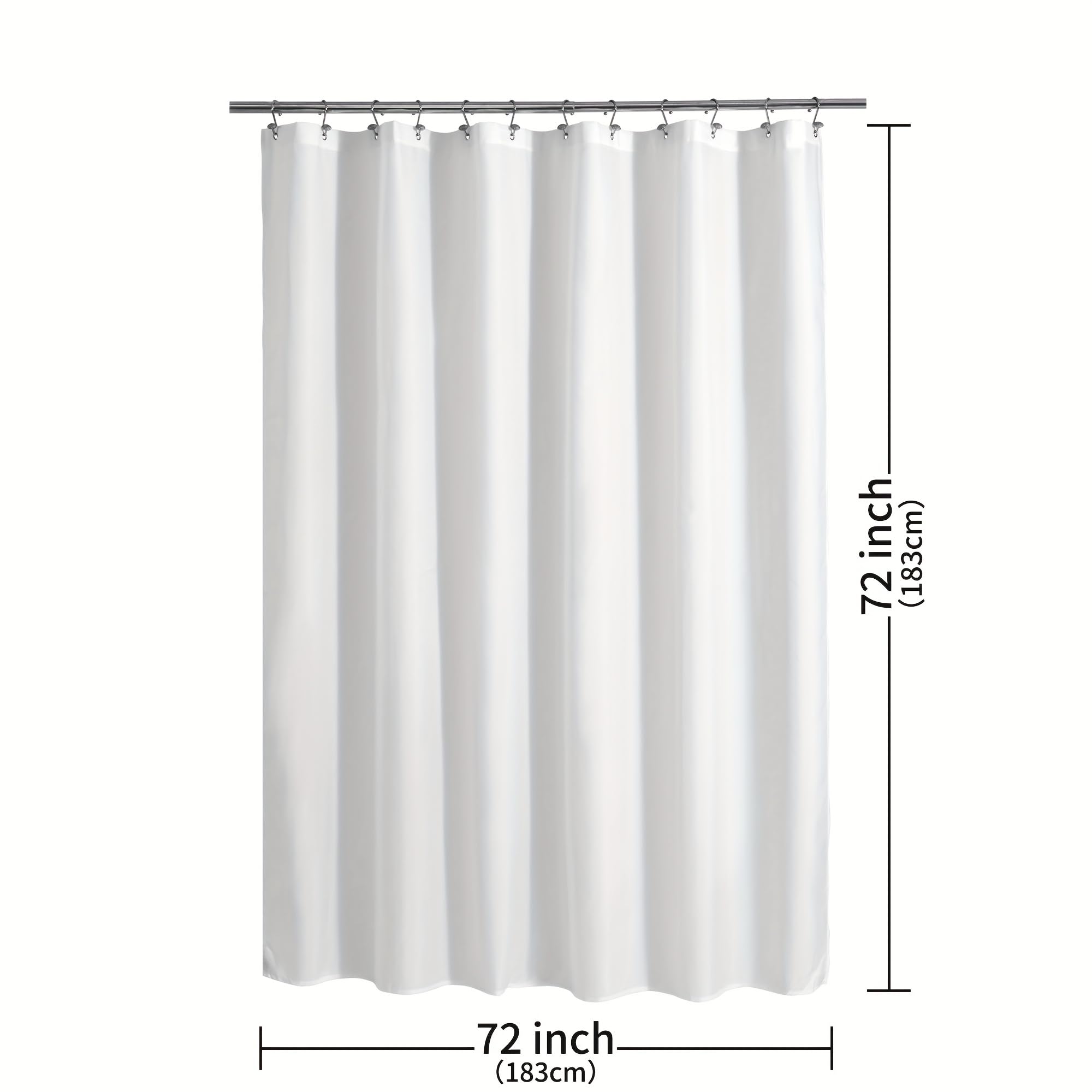 Duschvorhang oder Duschvorhangeinlage aus Stoff mit weißer Textilstruktur, geeignet für die Badezimmergestaltung (200 x 300 cm / 79 x 118 Zoll (B x H))