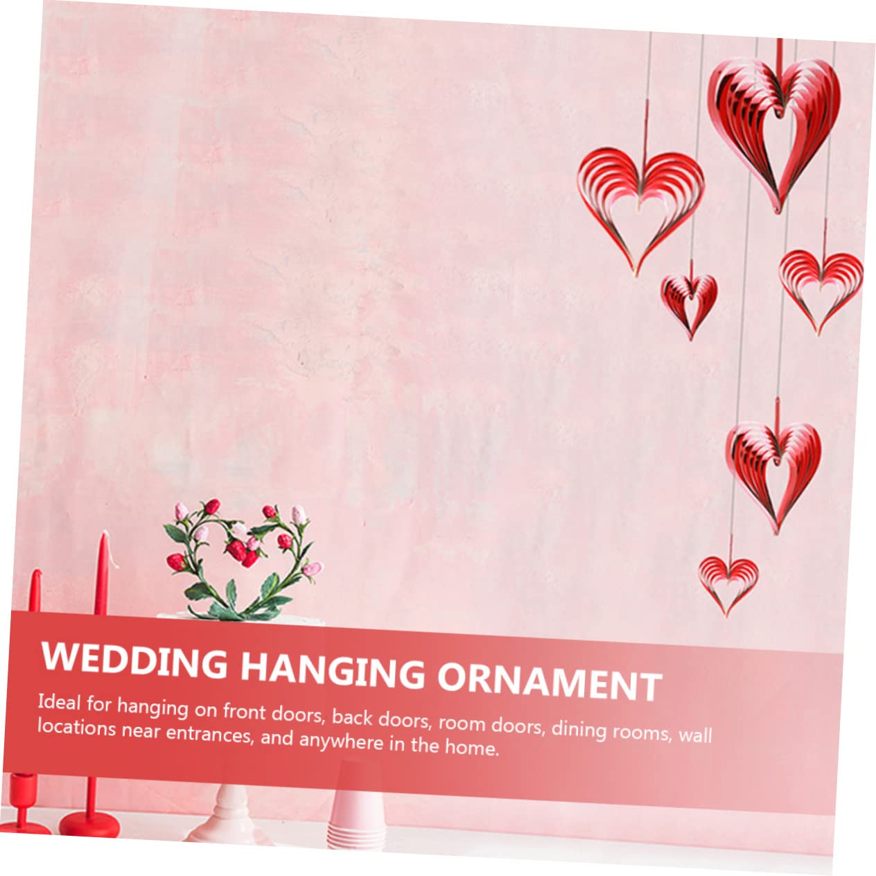 Cabilock 24stücke Teiliges Herz-Girlande Für Valentinstag Und Hochzeiten Hängende Herzdekoration Für Romantische Feiern Fenster Und Türen Für Feierlichkeiten Und