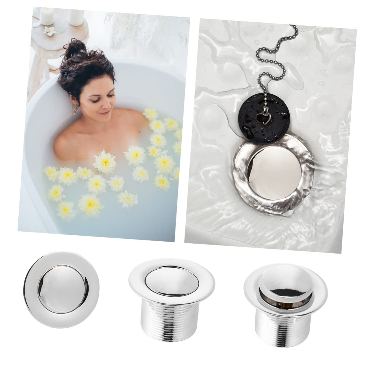 Drainer clic-clac pour lavabo de salle de bain avec mécanisme à pousser DOITOOL