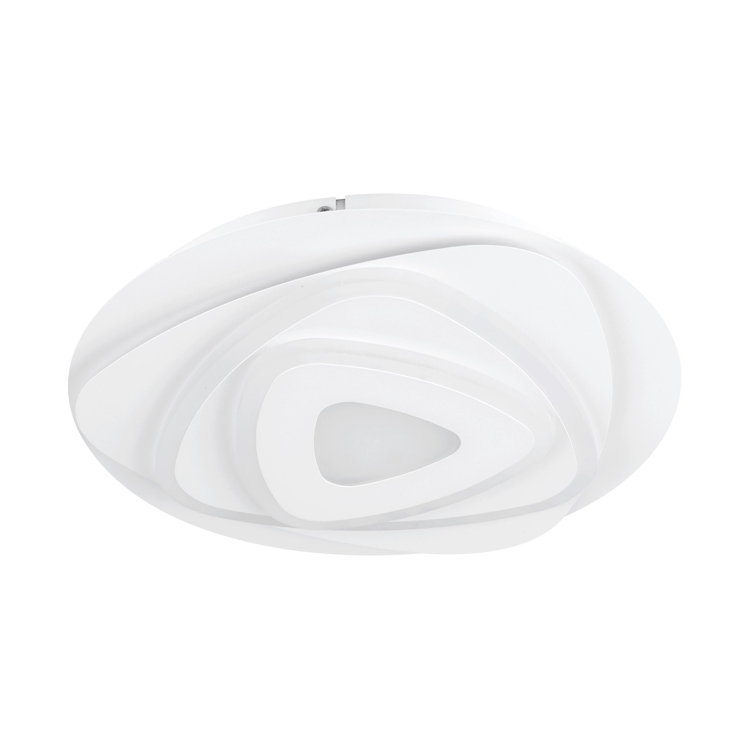 Eglo LED Ceiling Light Fixture Palagiano, Flush-Mount lamp for Kitchen and Hallway, Office Lighting Made of White Plastic, Neutral White, Ø 12 in