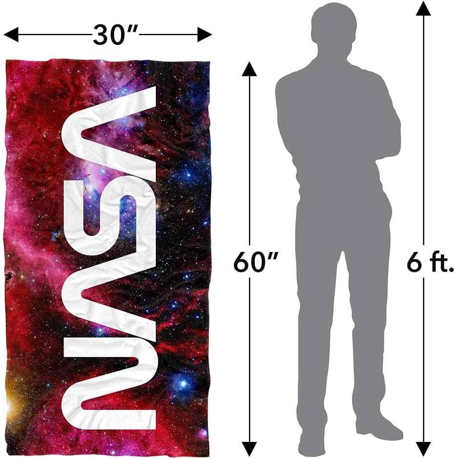 LOGOVISION NASA Galactic Worm Logo Officially Licensed Beach Towel 30" X 60"