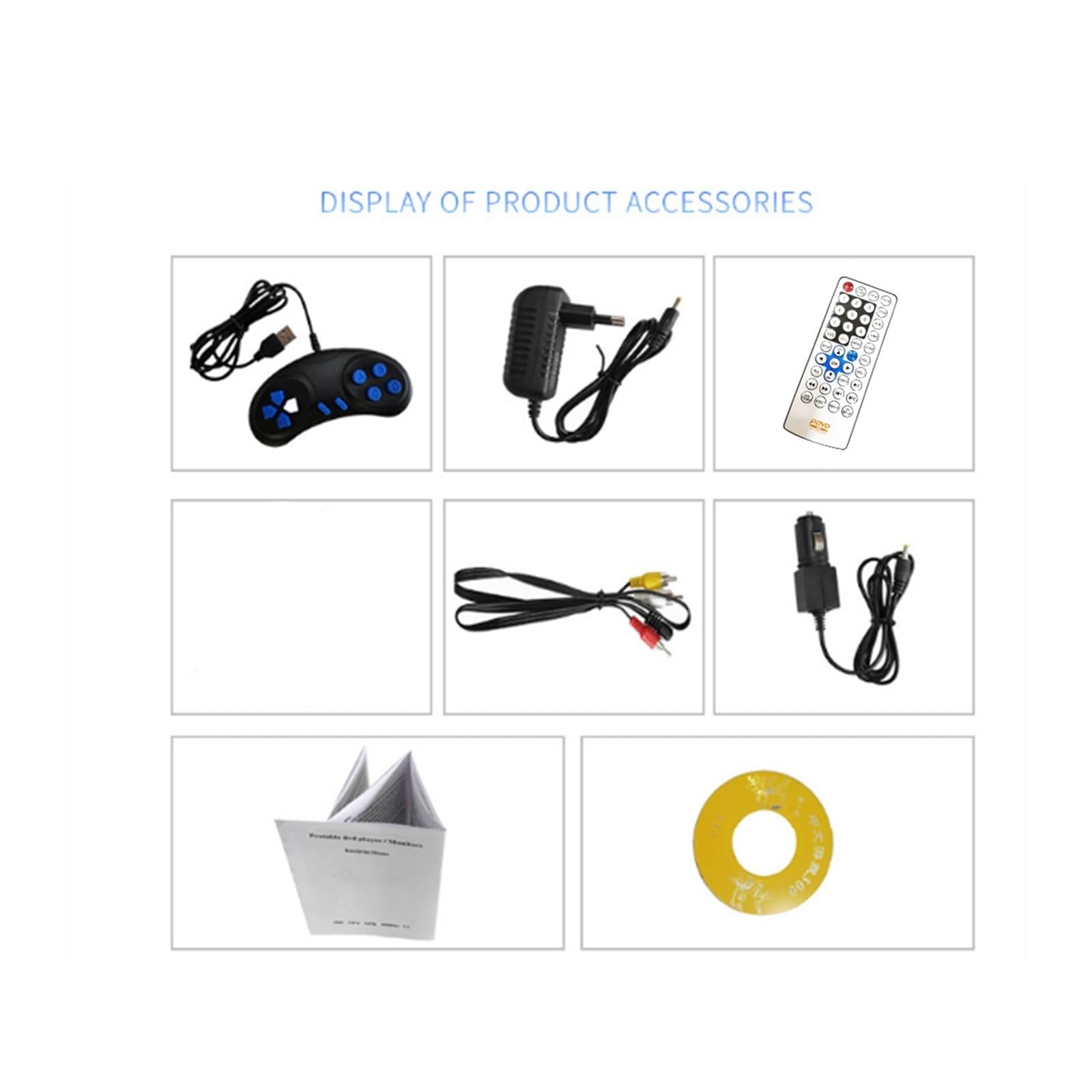 Mini lecteur DVD 7,8 pouces disque CD multimédia écran de rotation de 270 degrés avec télécommande de voyage