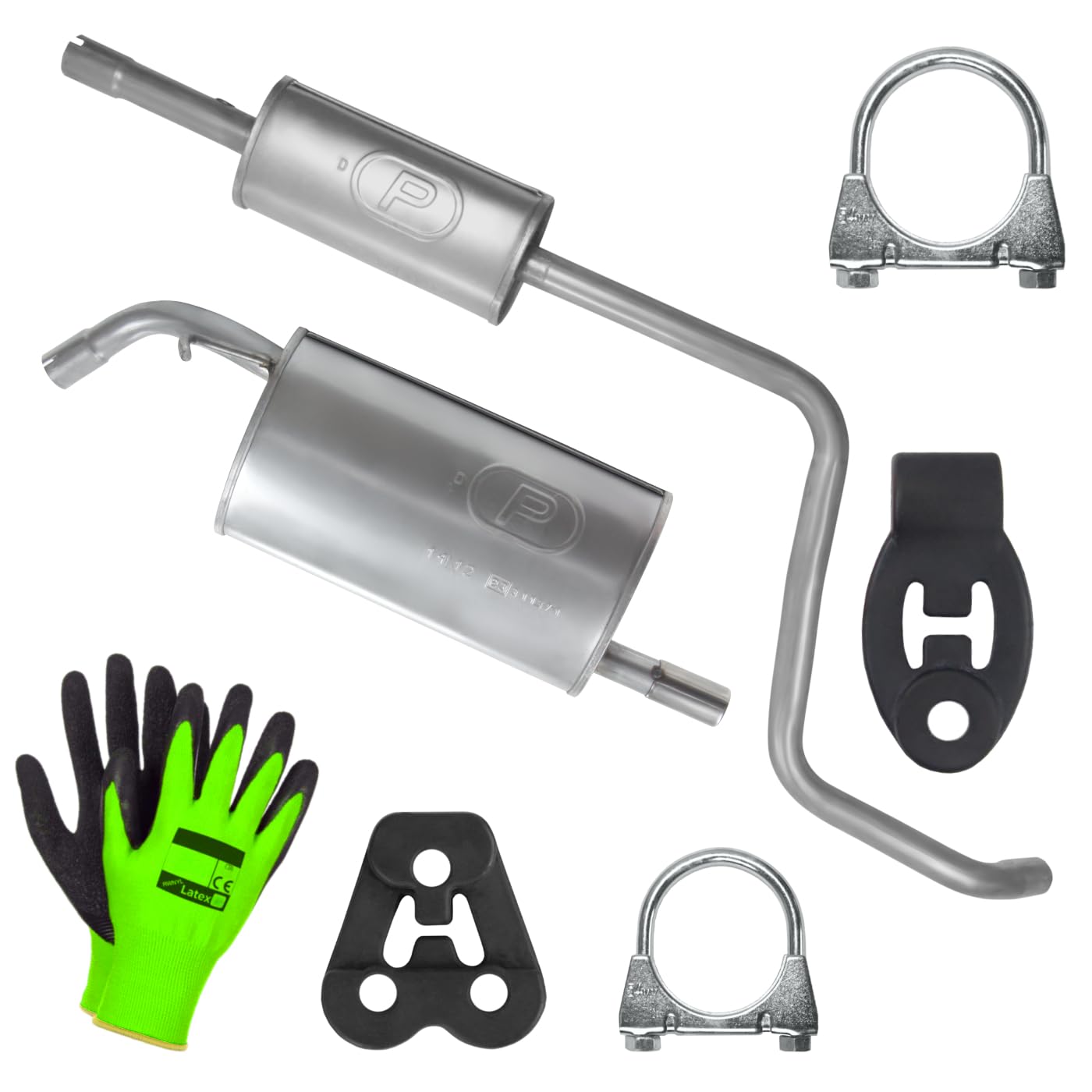 POLMOstrow Auspuff für Mitsubishi Colt 6 VI Z30 2004-2012 | Mitteltopf und Endtopf, Motoren: 1.1 - 1.3, Fließheck
