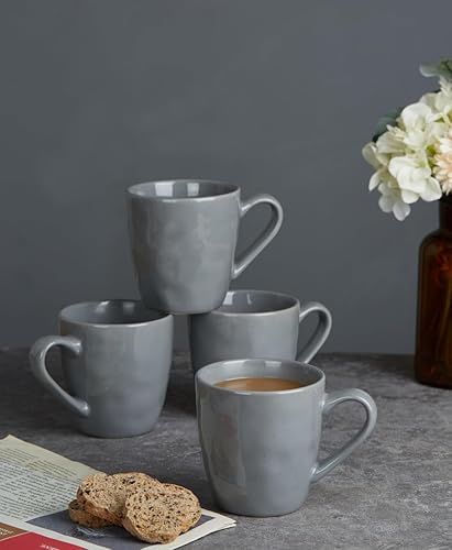 Miniatura 22 de famiware Juego de 4 tazas de café, 13 onzas, tazas de gres para café con leche, té caliente, moca, cacao, capuchino, microondas y lavavajillas