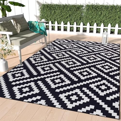 CHOSHOME Outdoor Rug Geometric Washable Rugs for Living Room Rugs for Garden Rugs Portable Anti-slip...