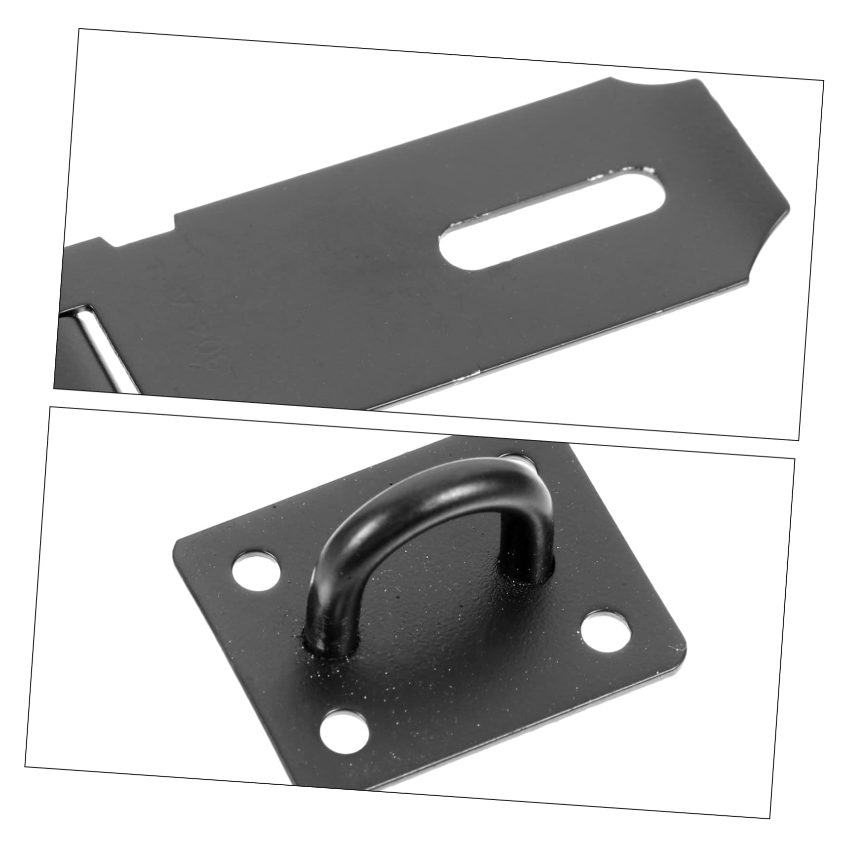 NULYLU 1 Set Door Lock Accessories Cabinet Thick Lock Safety Padlock Hasps Shed Gate Hasp Sturdy Window Lock Hasps for Padlock Cabinet Lock Replaceable Door Lock Stainless Steel Black