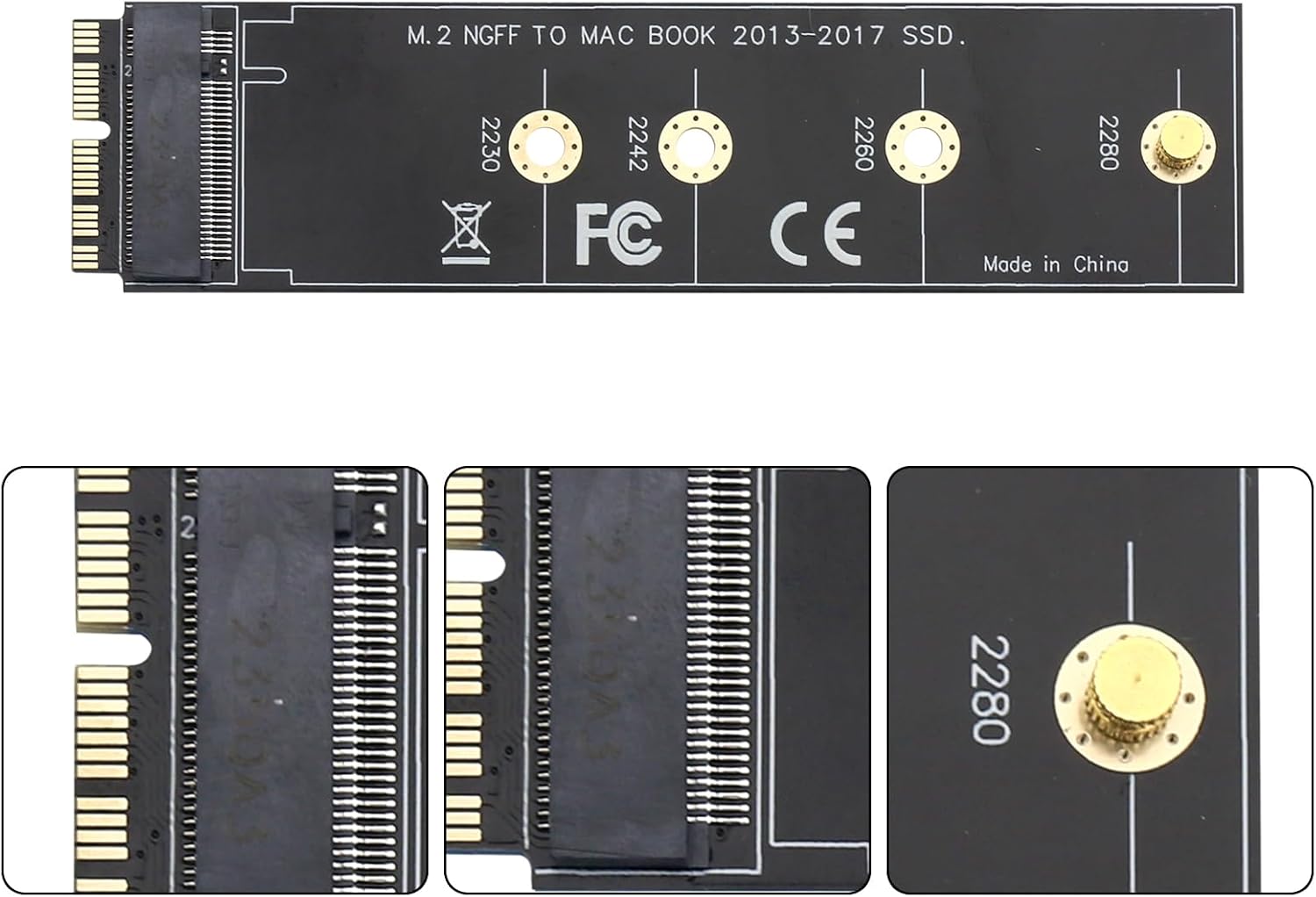 for MacBook AIR Pro 2013 2014 2015 2016 2017 A1465 A1466 A1398 A1502 to NVME M-Key M.2 PCI-E 4.0 SSD Hard Drive 2230 2242 2260 2280 Adapter Card Converter Expansion Board Card