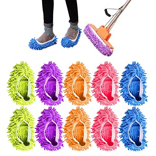 Washable Dust Mop Slippers Lazy House Floor Shoe Cover for Home Cleaning Tools