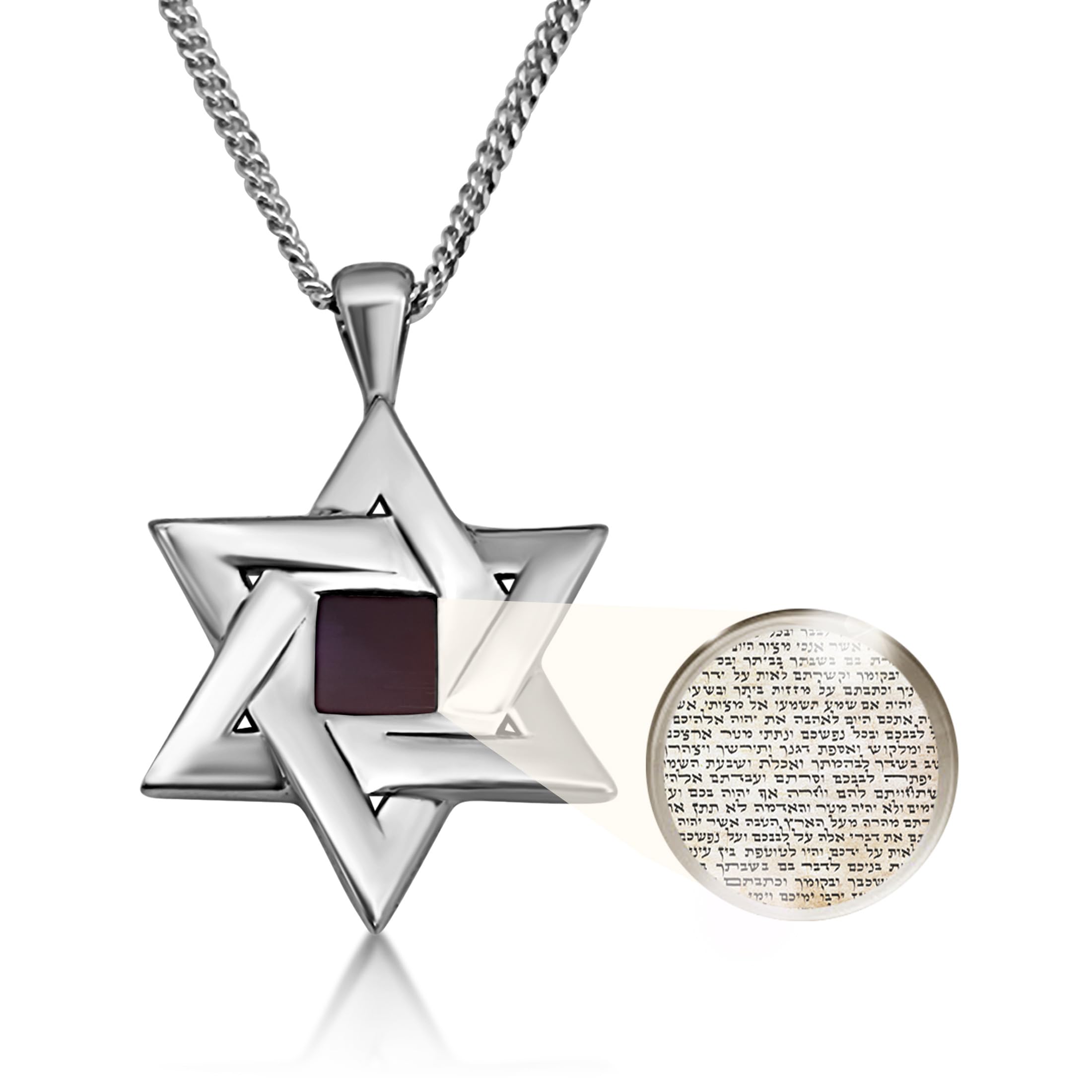 NanoStyleStar of David Necklace with Smallest Nano Bible - on Hebrew Pendant with Entire Tanakh Bible Holy Scriptures on 0.2" Microchip, Jewish Jewelry Religious Faith Gifts for Him or Her, 20"
