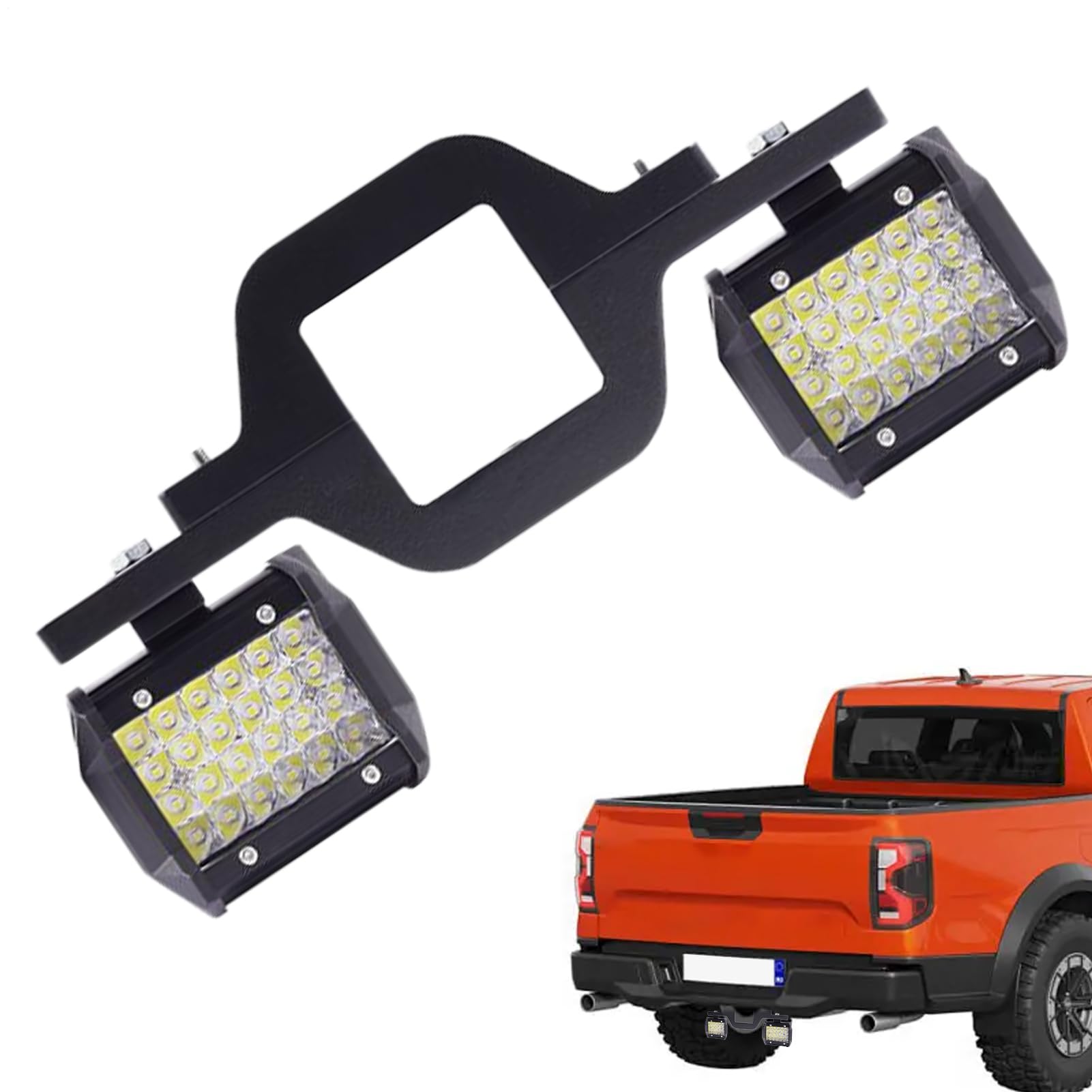 Feux Pods,Éclairage LED avec Support d'Attelage pour Remorque - Bandes Étanches Antipoussière avec Fixations d'Attelage Accessoires Auto pour Conduite Extérieure