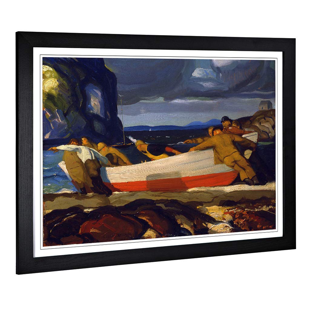 Big Box Art Framed Print of George Bellows The Big Dory Design | Wall Art Picture | Home Decor for Kitchen, Living, Dining Room, Bedroom, Hallway, Office, Black, A2 / 24.5x18 Inch / 62x45cm