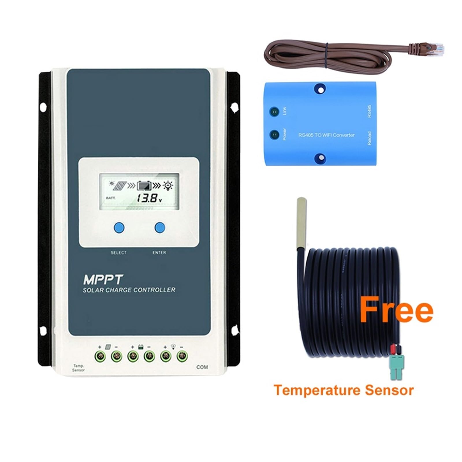 MPPT 40A 30A 20A 10A Mando De Cargador Solar LCD 12V24V Regulador Automático Alta Eficiencia 4210AN 3210AN(2210AN wifi Sensor)