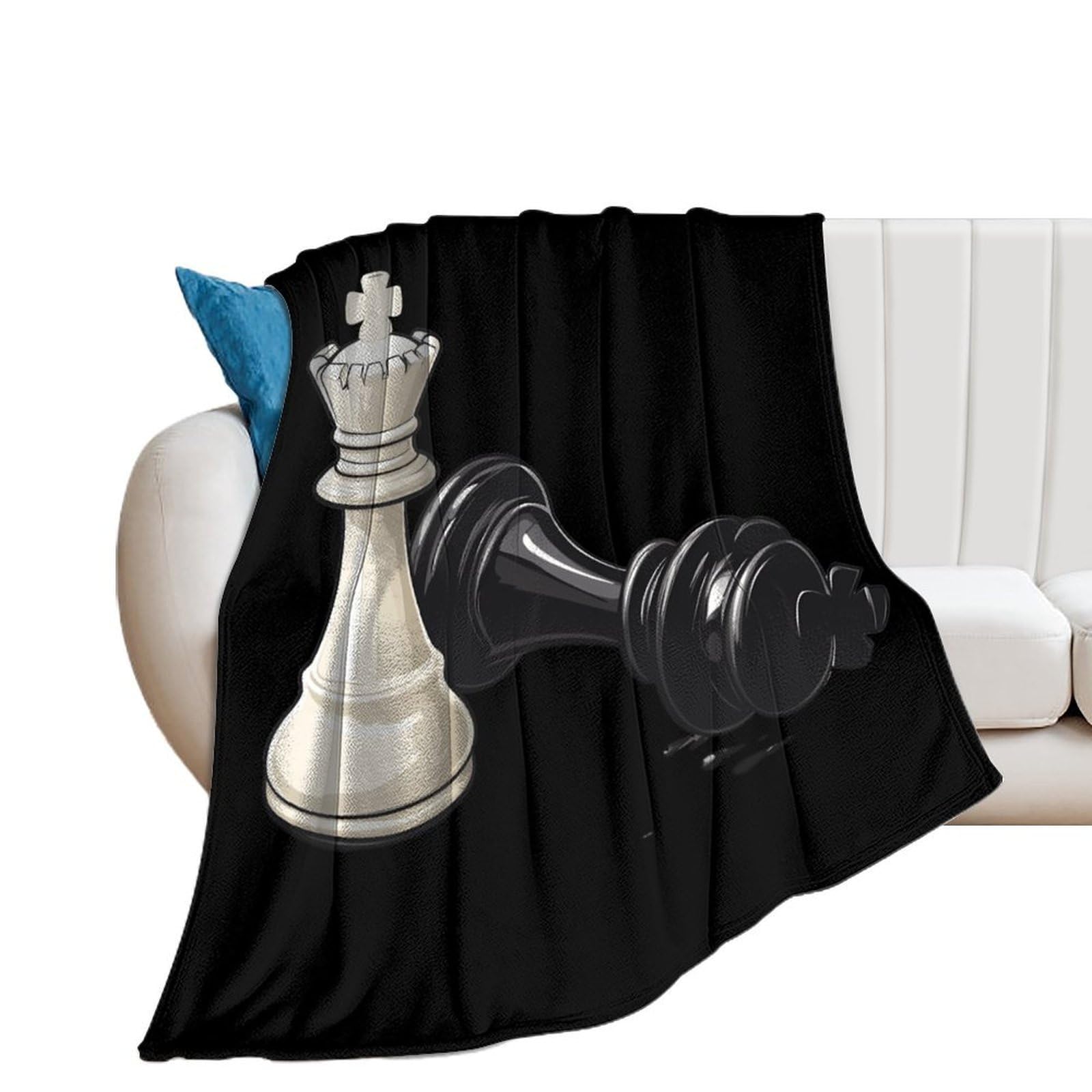 Nclqvjxzkhw Men's Style Funny Chess Player Flannel Blanket Soft Throw Blankets Bed Couch Sofa Travel