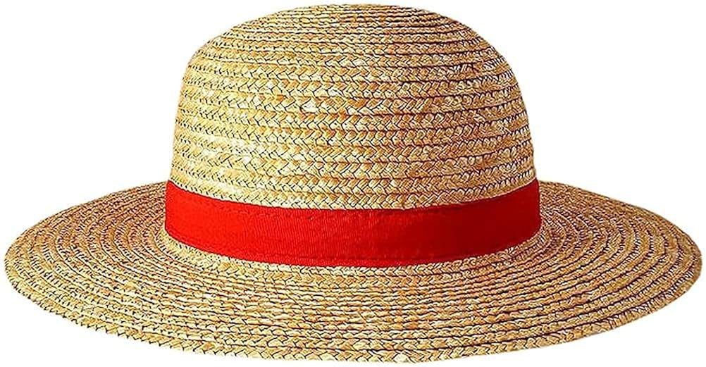 Luffy - Sombrero de paja para hombres y mujeres, multifuncional, para cosplay, playa, anime, caricatura, personaje, protector solar, sombrero de