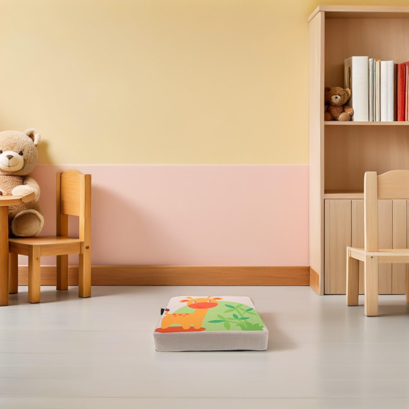 Asiento Elevador Infantil Jirafa de Algodón Lino para Silla